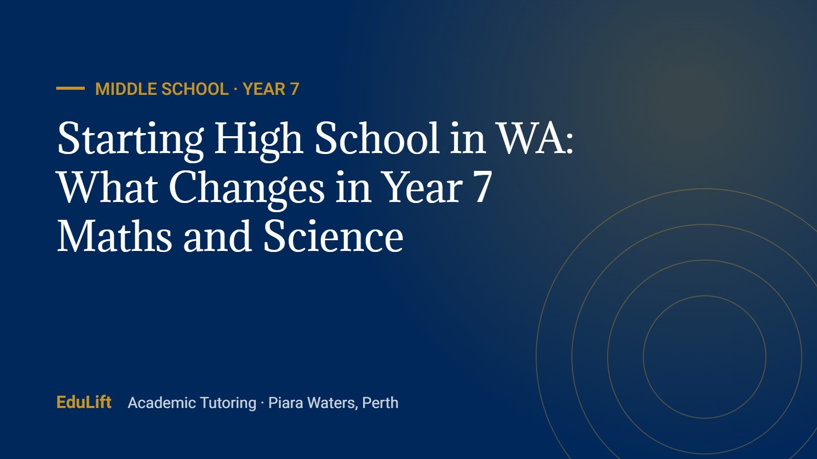 Year 7 maths and science in WA